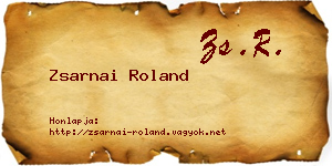 Zsarnai Roland névjegykártya
